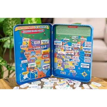 Bendon TS Shure License Plate Games Magnetic Activity Tin with Foam Magnet Sheet 50519