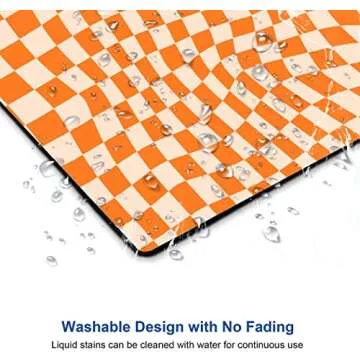 Armanza Mouse Pad, Orange Checkered Design Mouse Pad, Washable Square Cloth Mousepad for Office Laptop, Non-Slip Rubber Computer Mouse Pads for Wireless Mouse, Cute Mouse Pads for Desk