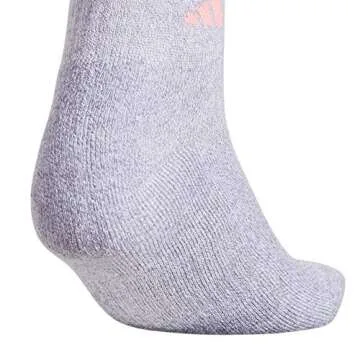 adidas Women's Athletic Cushioned 6-Pack Quarter, Grey/Bliss Pop/Clear Mint, M