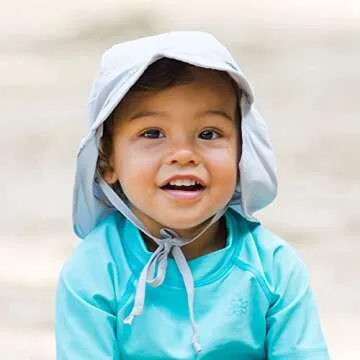 i play. Baby Flap Sun Protection Swim Hat, White, 9-18 Months