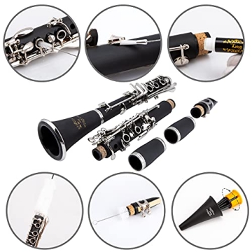 Professional Ebonite Bb Clarinet with 10 Reeds & Accessories