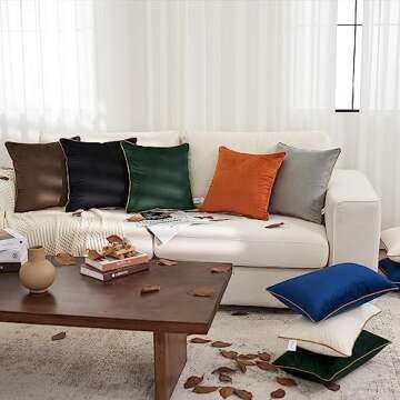 Aeckself Pack of 2 Dark Brown Velvet Pillow Covers 20 x 20 Inch, Modern Luxury Decorative Pillowcase with Gold Trim Edge, Comfortable Soft Solid Cushion Case for Couch Bedroom Living Room