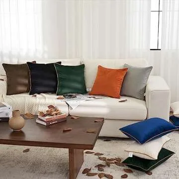 Aeckself Pack of 2 Dark Brown Velvet Pillow Covers 20 x 20 Inch, Modern Luxury Decorative Pillowcase with Gold Trim Edge, Comfortable Soft Solid Cushion Case for Couch Bedroom Living Room