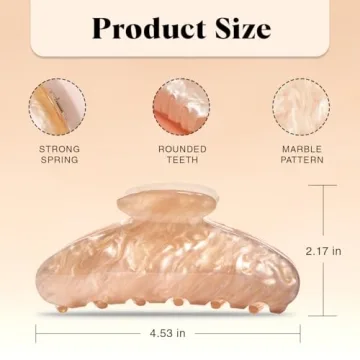 Kitsch Recycled Large Marble Claw Clip for Women