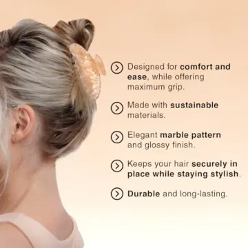 Kitsch Recycled Large Marble Claw Clip for Women