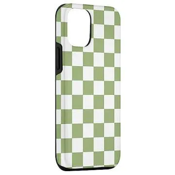 Classic Checkered Case for iPhone 12/12 Pro in Sage Green