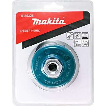 Makita 1 Piece - 4 Inch Knotted Wire Cup Brush for Grinders - Heavy-Duty Conditioning for Metal - 4"...