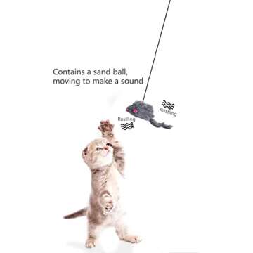 Kalimdor Interactive Cat Feather Toys,Retractable Teaser Toy ，Hanging Interactive Toys for Indoor Cats Kitten Play Chase Exercise, Kitten Mental Exercise Toys (2 Pack)