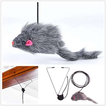 Kalimdor Interactive Cat Feather Toys,Retractable Teaser Toy ，Hanging Interactive Toys for Indoor Cats Kitten Play Chase Exercise, Kitten Mental Exercise Toys (2 Pack)