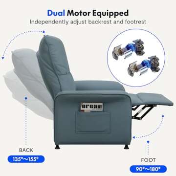 FLEXISPOT XC3 Recliner Chair for Adults, Massage Fabric Small Recliner for Living Room, Adjustable Home Theater Seating Reading Chair Modern Single Sofa with Padded Seat Backrest (Beige)