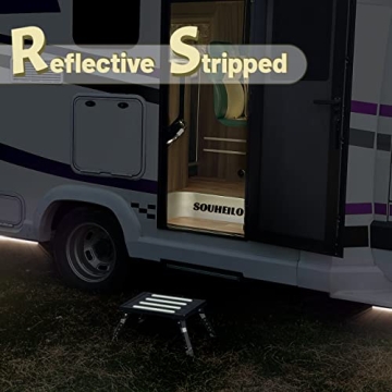 Adjustable 1000Lbs RV Step - Safe, Sturdy, Portable Solution