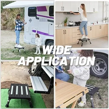 Adjustable 1000Lbs RV Step - Safe, Sturdy, Portable Solution