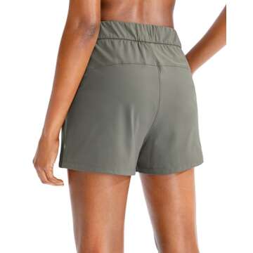 SANTINY Women's Lounge Shorts 2.5'' Comfy Workout Hiking Athletic Running Casual Shorts for Women with Pockets (01-Grey Sage_M)