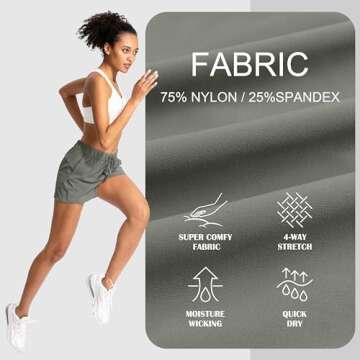 SANTINY Women's Lounge Shorts 2.5'' Comfy Workout Hiking Athletic Running Casual Shorts for Women with Pockets (01-Grey Sage_M)