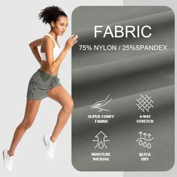 SANTINY Women's Lounge Shorts 2.5'' Comfy Workout Hiking Athletic Running Casual Shorts for Women with Pockets (01-Grey Sage_M)