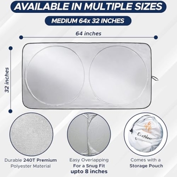 EcoNour Car Windshield Sun Shade Reflective and Durable