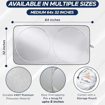 EcoNour Car Windshield Sun Shade Reflective and Durable
