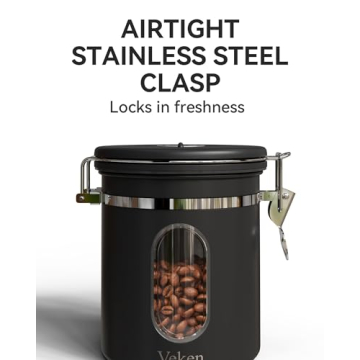 Veken Coffee Canister with Date Tracker & Scoop