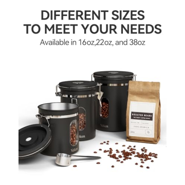 Veken Coffee Canister with Date Tracker & Scoop