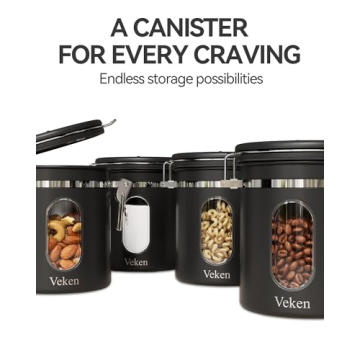 Veken Coffee Canister with Date Tracker & Scoop