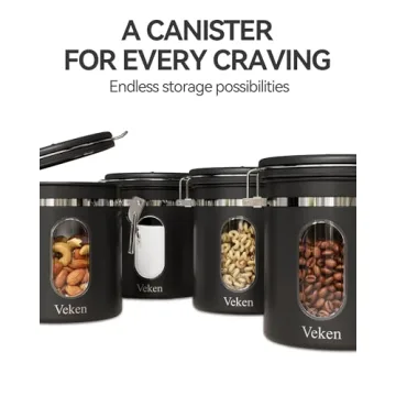 Veken Coffee Canister with Date Tracker & Scoop