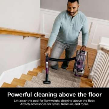 Shark AZ3000 Stratos Powered Lift-Away Upright Vacuum with DuoClean PowerFins HairPro, Self-Cleaning Brushroll Odor Neutralizer TechnologyQ (Renewed)
