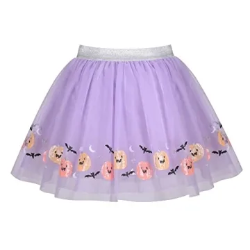 Girls Halloween Bat Mesh Skirt - Cute Purple Tutu