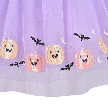Girls Halloween Bat Mesh Skirt - Cute Purple Tutu