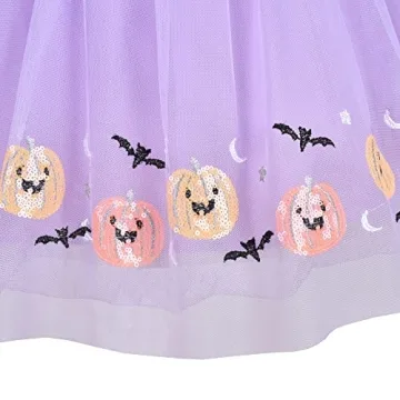 Girls Halloween Bat Mesh Skirt - Cute Purple Tutu