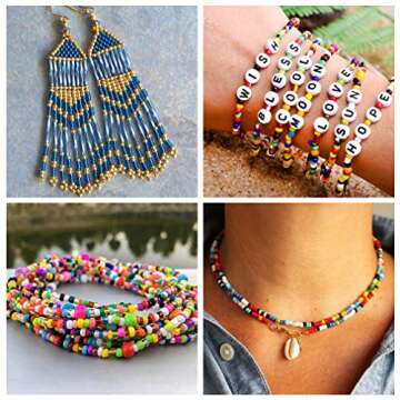 Kyrieval 36000 Pcs Glass Seed Beads for Jewelry Making
