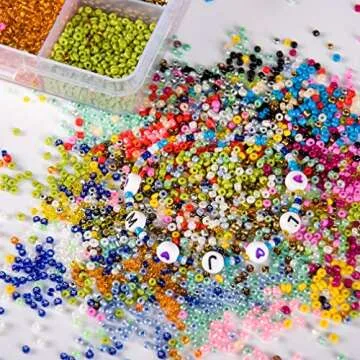 Kyrieval 36000 Pcs Glass Seed Beads for Jewelry Making