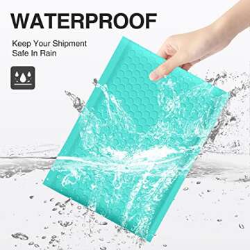 UCGOU Bubble Mailer 6x10 Inch 100 Pack Usable Size 6x9 Inch Teal Poly Padded Envelopes Waterproof Bubble Bags for Small Business Shipping Self Seal Mailing Envelopes for Jewelry Makeup Supplies