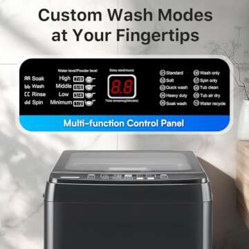 Anypro Portable Washing Machines 27 LBS Full Automatic Clothes Washer and Spinner Combo with 10 Program and 8 Water Level, Compact Laundry Wash Spin Dryer for Apartment RV Dorm, Grey