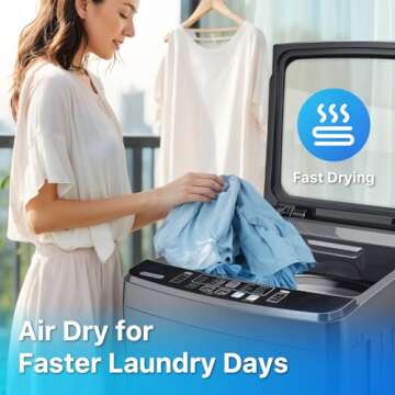 Anypro Portable Washing Machines 27 LBS Full Automatic Clothes Washer and Spinner Combo with 10 Program and 8 Water Level, Compact Laundry Wash Spin Dryer for Apartment RV Dorm, Grey