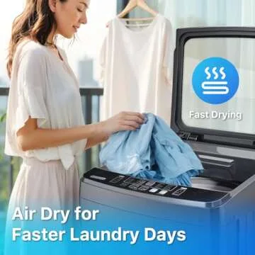Anypro Portable Washing Machines 27 LBS Full Automatic Clothes Washer and Spinner Combo with 10 Program and 8 Water Level, Compact Laundry Wash Spin Dryer for Apartment RV Dorm, Grey