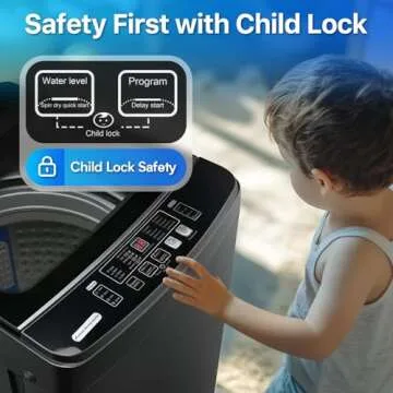 Anypro Portable Washing Machines 27 LBS Full Automatic Clothes Washer and Spinner Combo with 10 Program and 8 Water Level, Compact Laundry Wash Spin Dryer for Apartment RV Dorm, Grey