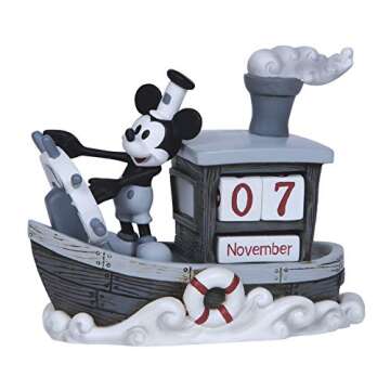 Precious Moments, Disney Showcase Collection, “Mickey Mouse Perpetual Calendar”, Resin Figurine, #144707 , Gray
