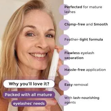 Rumi Cosmetiques VolumeCare+ Mascara For Older Women - Extreme Length and Volume 2-in-1 Formula - No Clumps, Long-Wearing, Hypoallergenic Mascara For Sensitive Eyes (Natural Black)