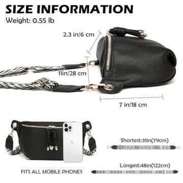 MYHOZEE Crossbody Bags for Women Fanny Pack - Small PU Leather Sling Bag with Drawstring Pendant Trendy Chest Bag Casual Shoulder Bag Purse Anti Theft Side Purses for Travel Sport Camping - Apricot