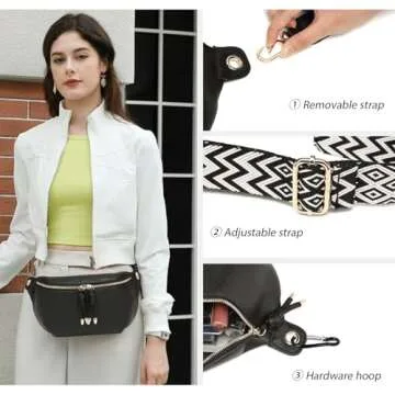 MYHOZEE Crossbody Bags for Women Fanny Pack - Small PU Leather Sling Bag with Drawstring Pendant Trendy Chest Bag Casual Shoulder Bag Purse Anti Theft Side Purses for Travel Sport Camping - Apricot