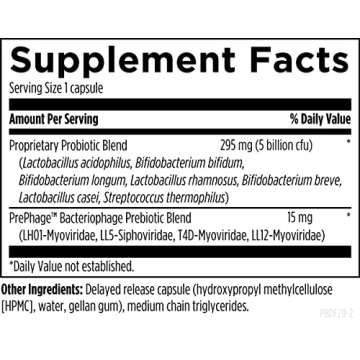 Designs for Health Probiophage DF - Bacteriophage Prebiotic + Probiotic Supplement - Probiotics for Digestion + Immune Support - Dairy Free Pre and Pro Biotics in Delayed Release Capsules (60 Count)
