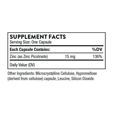 Thorne Zinc Picolinate 15mg - Supports Immunity & Skin