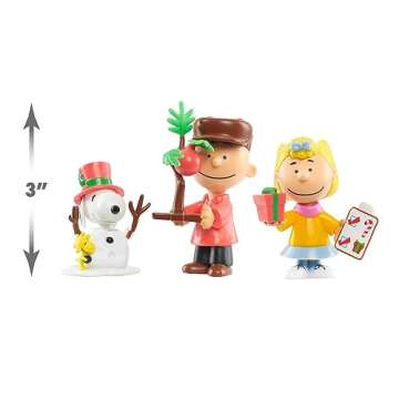 Peanuts 3-Piece Figure Set: Bring Home the Holiday Cheer with Snoopy, Charlie Brown, and Sally!