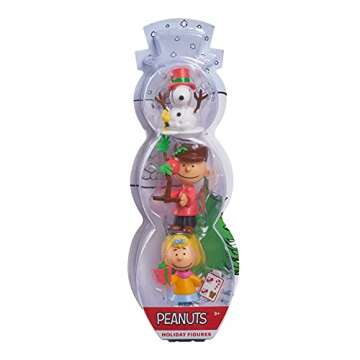 Peanuts 3-Piece Figure Set for Christmas Fun and Imaginative Play