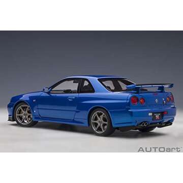AUTOart 1/18 Nissan Skyline GT-R (R34) V Spec II Bayside Blue Model Car