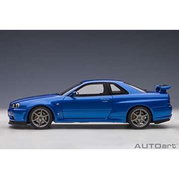 AUTOart 1/18 Nissan Skyline GT-R (R34) V Spec II Bayside Blue Model Car