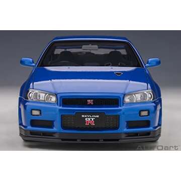 AUTOart 1/18 Nissan Skyline GT-R (R34) V Spec II Bayside Blue Model Car