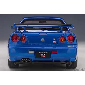 AUTOart 1/18 Nissan Skyline GT-R (R34) V Spec II Bayside Blue Model Car