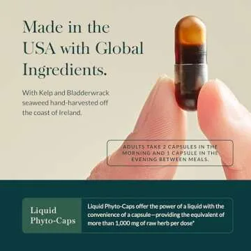 Gaia Herbs Thyroid Support - Made with Ashwagandha, Kelp, Brown Seaweed, and Schisandra to Support Healthy Metabolic Balance and Overall Well-Being - 120 Vegan Liquid Phyto-Capsules (40-Day Supply)