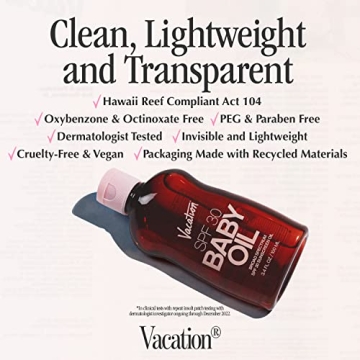 Vacation Baby Oil SPF 30 - Nourishing Sunscreen Oil